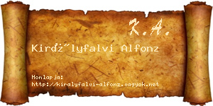 Királyfalvi Alfonz névjegykártya